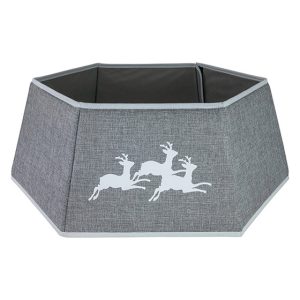 Hexagon Christmas Tree Collar - Grey with Reindeer